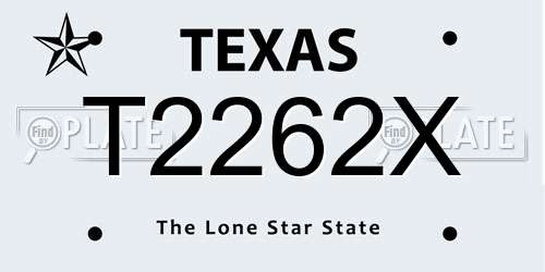 T2262X Texas License Plate