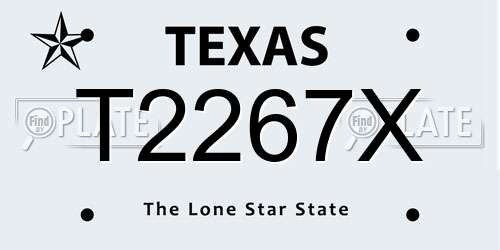 T2267X Texas License Plate