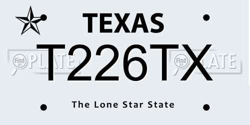 T226TX Texas License Plate