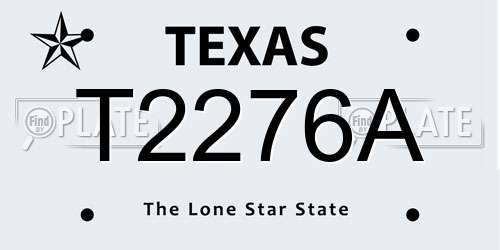 T2276A Texas License Plate