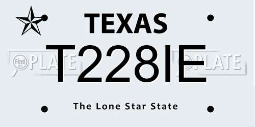 T228IE Texas License Plate