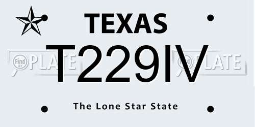 T229IV Texas License Plate