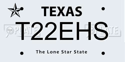 T22EHS Texas License Plate
