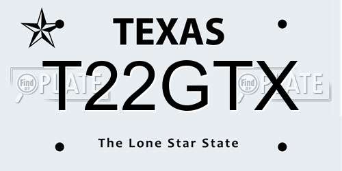 T22GTX Texas License Plate