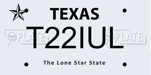 T22IUL Texas License Plate