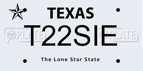 T22SIE Texas License Plate