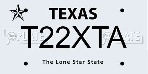 T22XTA Texas License Plate