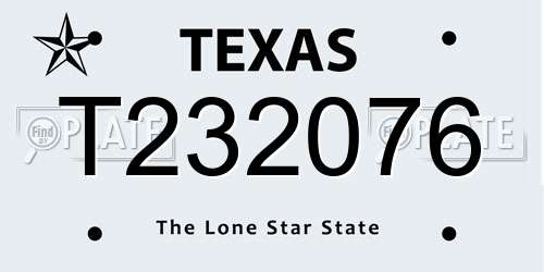 T232076 Texas License Plate