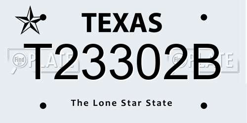 T23302B Texas License Plate
