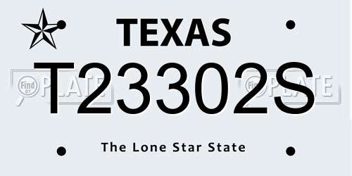 T23302S Texas License Plate