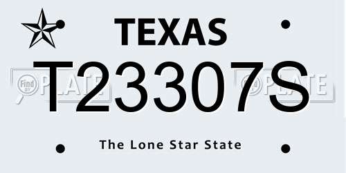 T23307S Texas License Plate