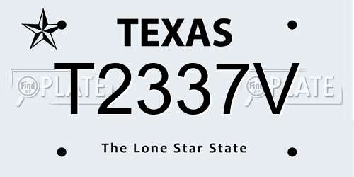 T2337V Texas License Plate