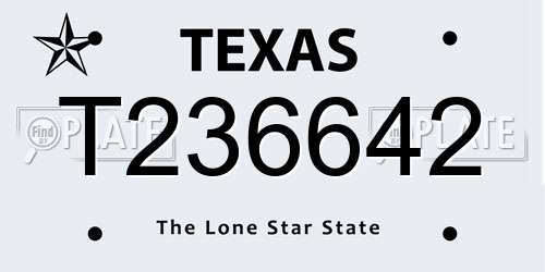 T236642 Texas License Plate