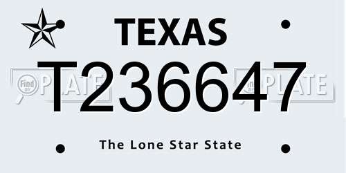 T236647 Texas License Plate