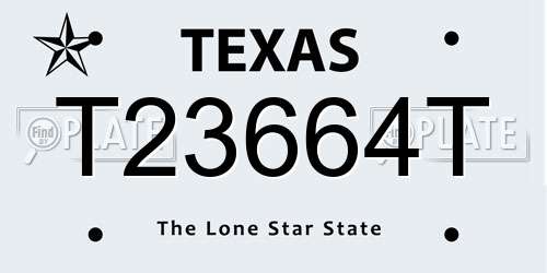 T23664T Texas License Plate