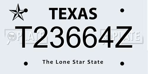 T23664Z Texas License Plate