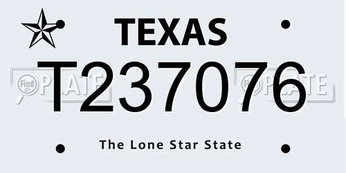 T237076 Texas License Plate