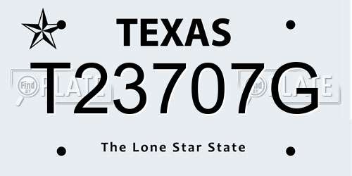 T23707G Texas License Plate