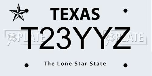 T23YYZ Texas License Plate