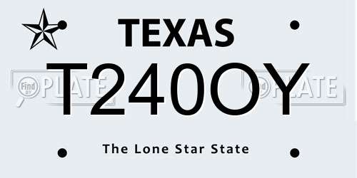 T240OY Texas License Plate