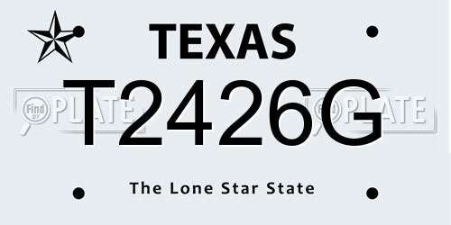 T2426G Texas License Plate