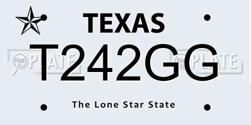 T242GG Texas License Plate