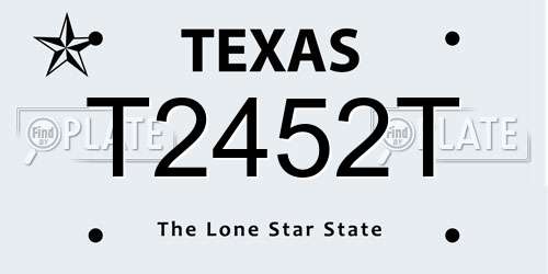 T2452T Texas License Plate