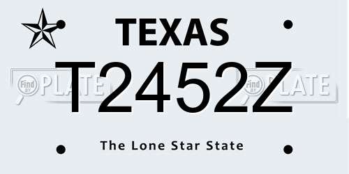 T2452Z Texas License Plate
