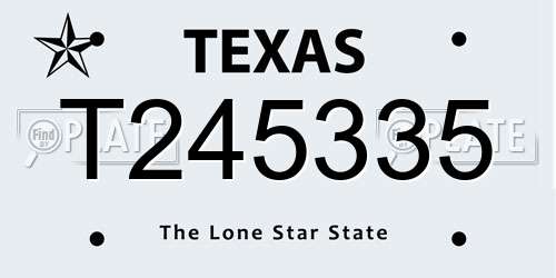 T245335 Texas License Plate