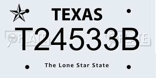 T24533B Texas License Plate