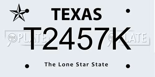 T2457K Texas License Plate