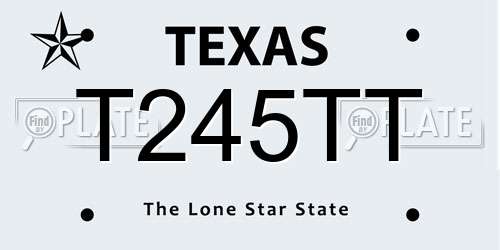 T245TT Texas License Plate