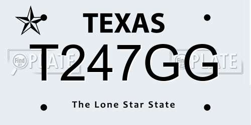 T247GG Texas License Plate