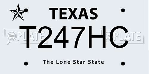 T247HC Texas License Plate