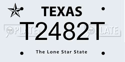 T2482T Texas License Plate