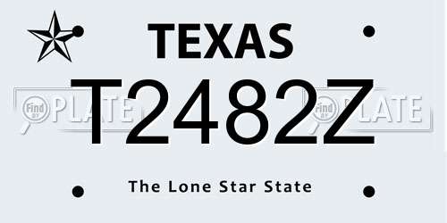 T2482Z Texas License Plate