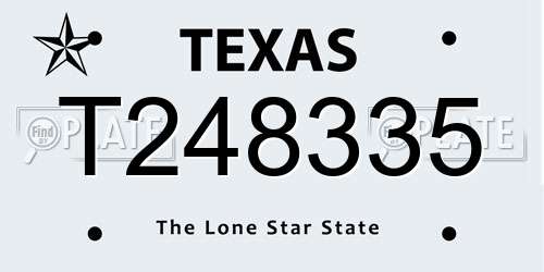 T248335 Texas License Plate