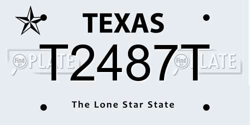 T2487T Texas License Plate