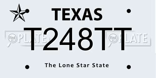 T248TT Texas License Plate