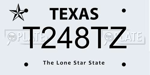 T248TZ Texas License Plate
