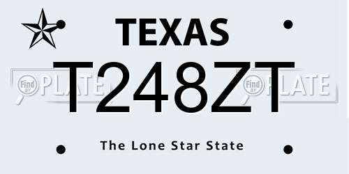 T248ZT Texas License Plate