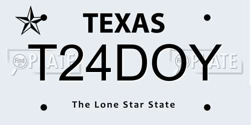 T24DOY Texas License Plate