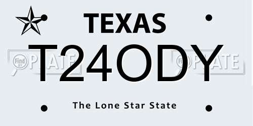 T24ODY Texas License Plate