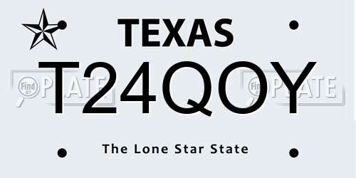 T24QOY Texas License Plate