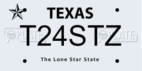 T24STZ Texas License Plate