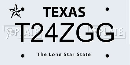 T24ZGG Texas License Plate
