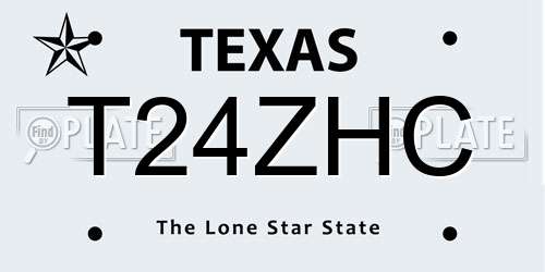 T24ZHC Texas License Plate