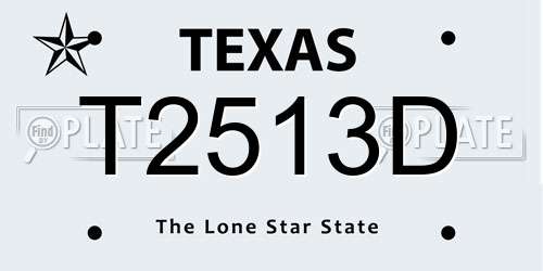 T2513D Texas License Plate