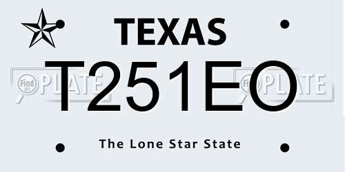 T251EO Texas License Plate