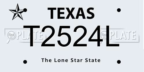 T2524L Texas License Plate